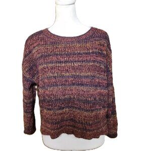 A. Byer Cropped Crew Neck Sweater in Brown & Orange Colors - Size Small
